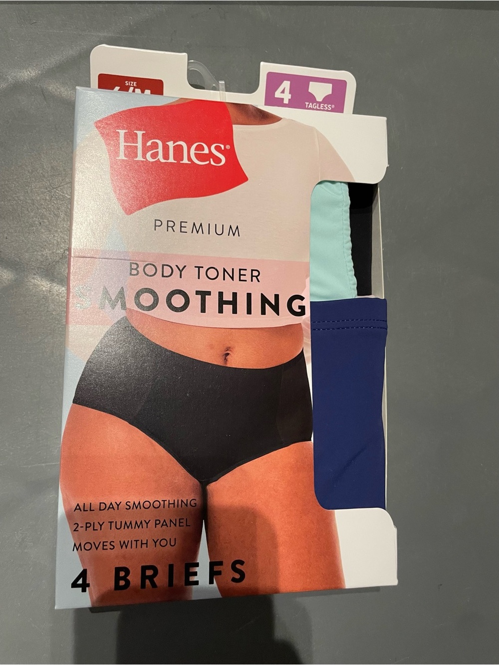 Hanes Premium Women’s 4pk Tummy Control Briefs Size Medium/6 New Mid Rise Knit